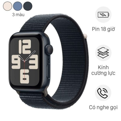 Apple Watch SE 3 44mm (GPS) viền Nhôm | dây Cao Su